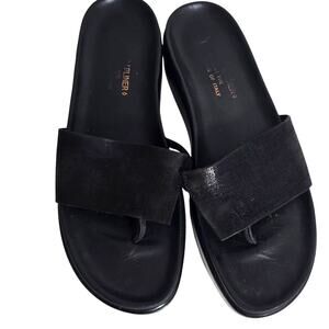 Donald J Pliner Black Leather Slide Sandals Women’s 8 Made in Italy Minimalist
